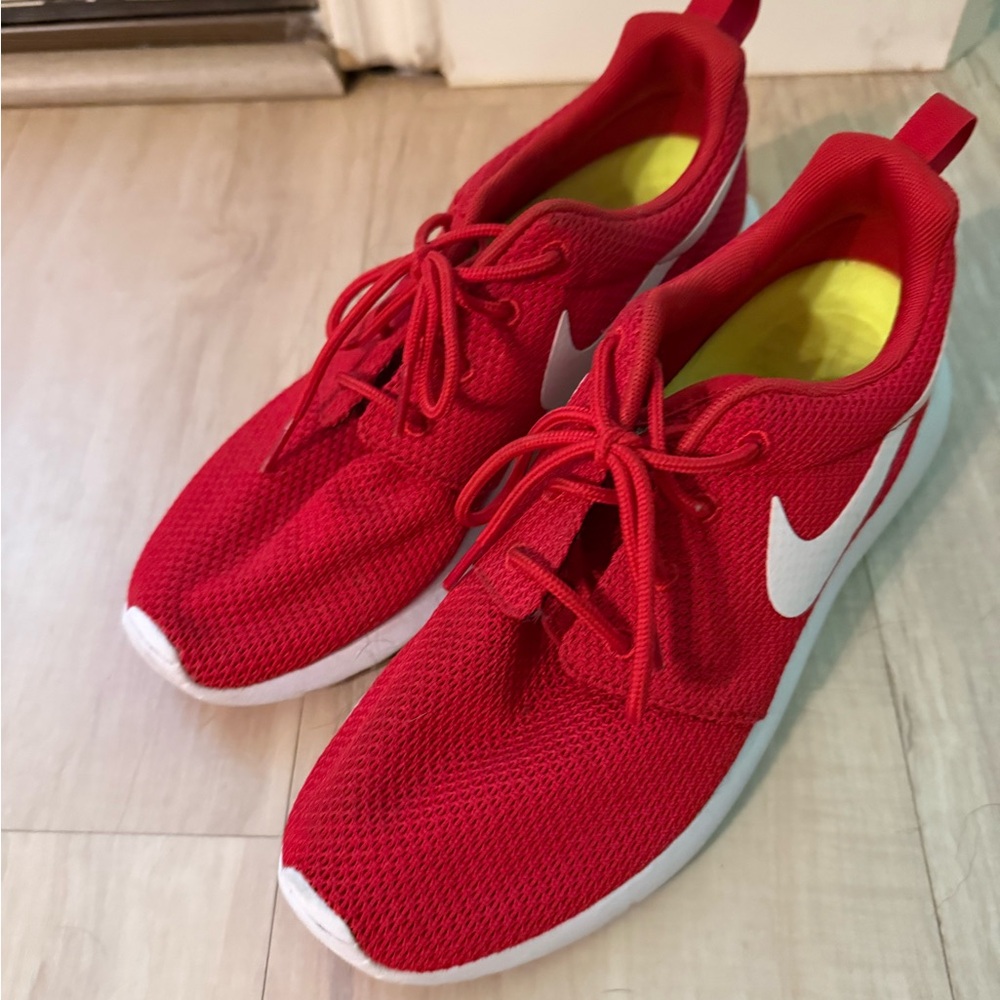 Nike Red Sneakers with White Label